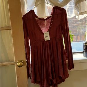 Free people birdie henley tunic top